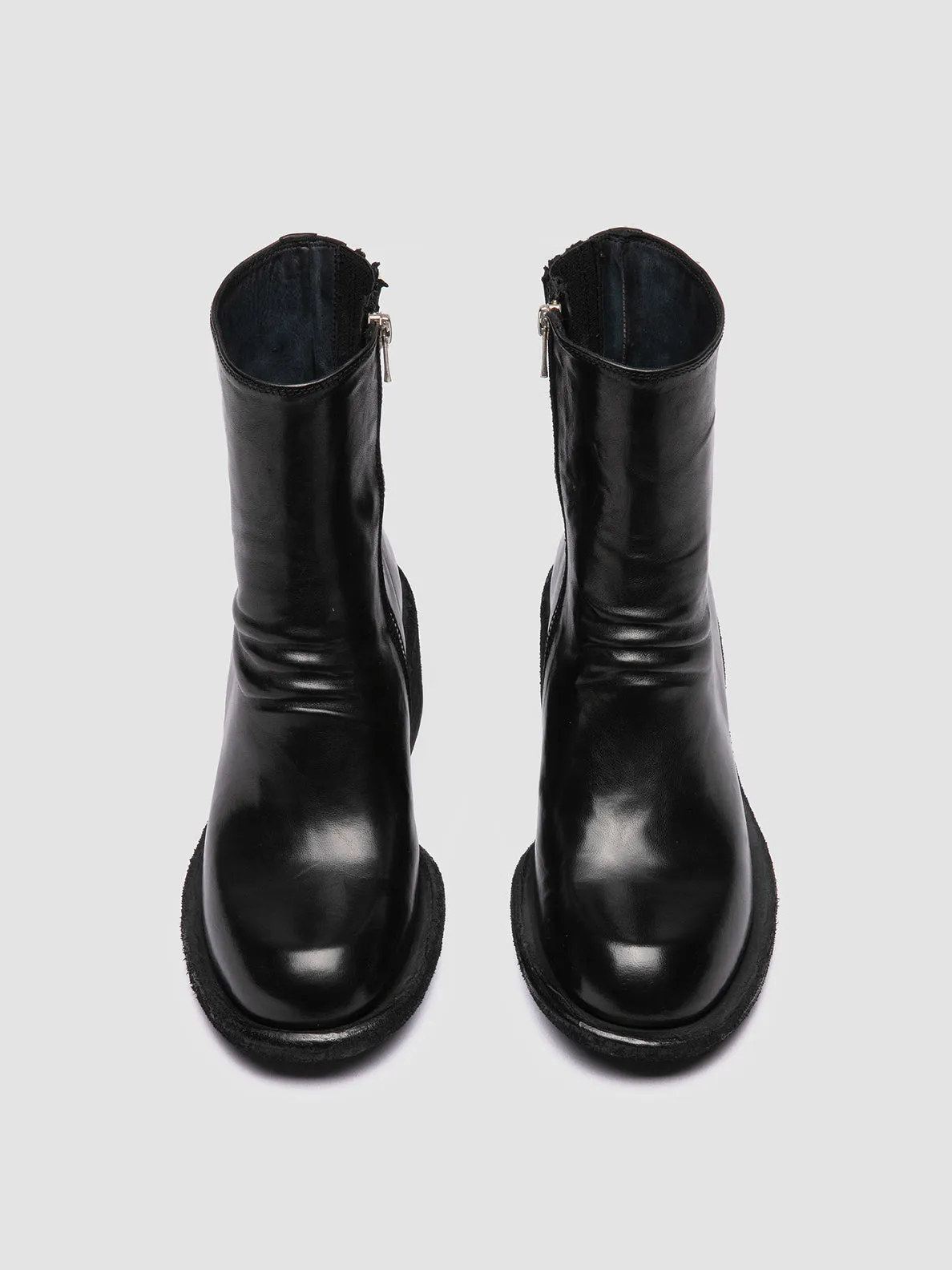 WILDS 004 - Black Leather Zipped Boots Feather Light Morning Walk Soft Inner Lining