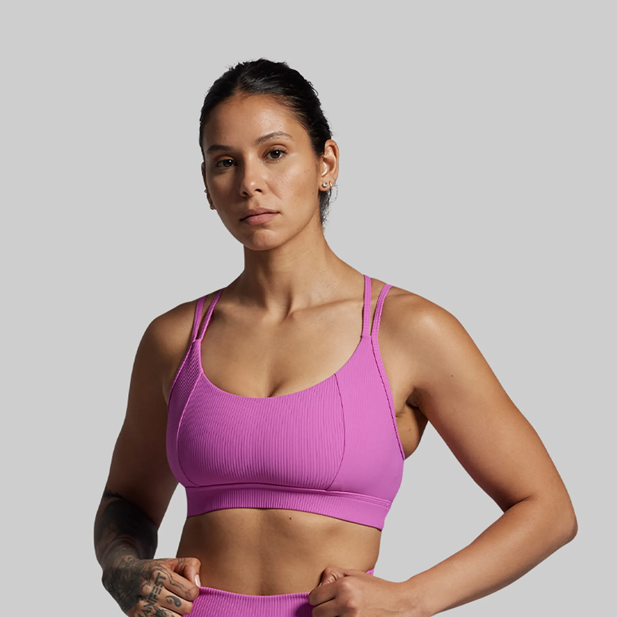 Lotus Sports Bra (Viola) White activewear Non-Slip Design