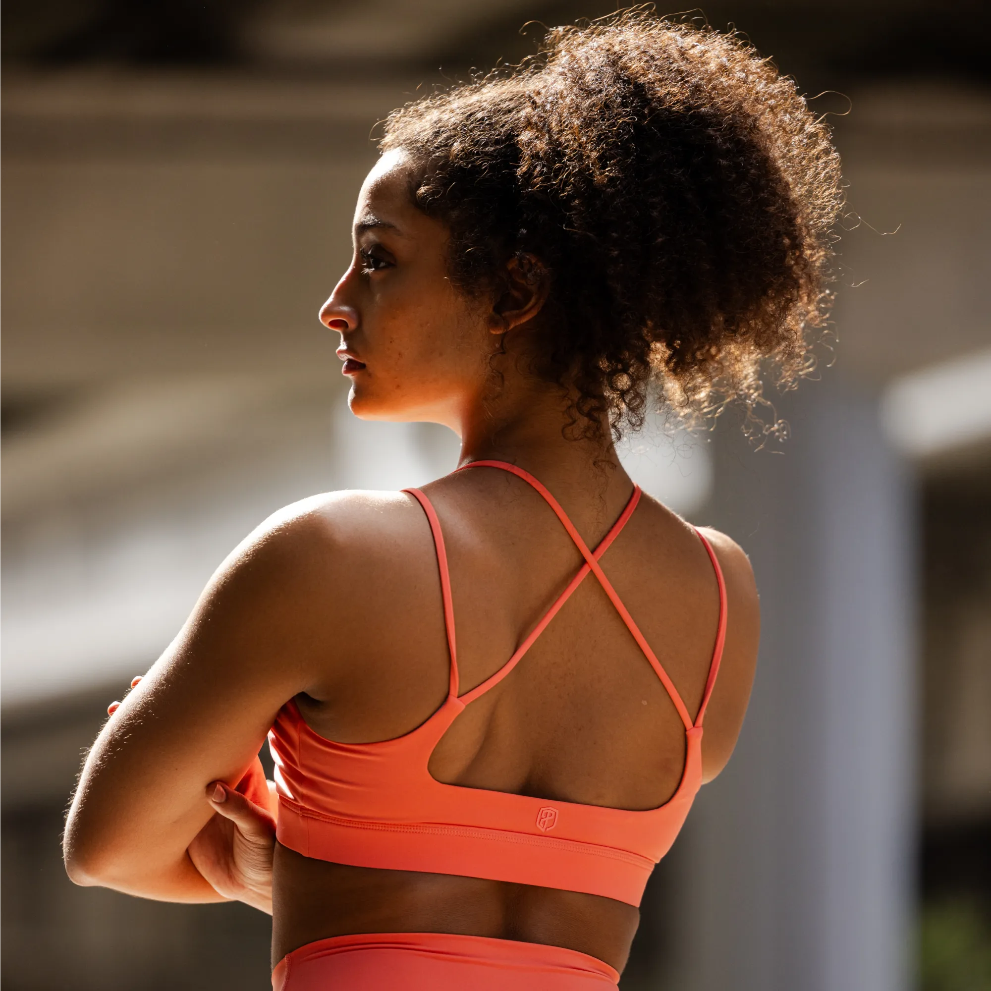 Recycled Exhale Sports Bra (Hot Peach)