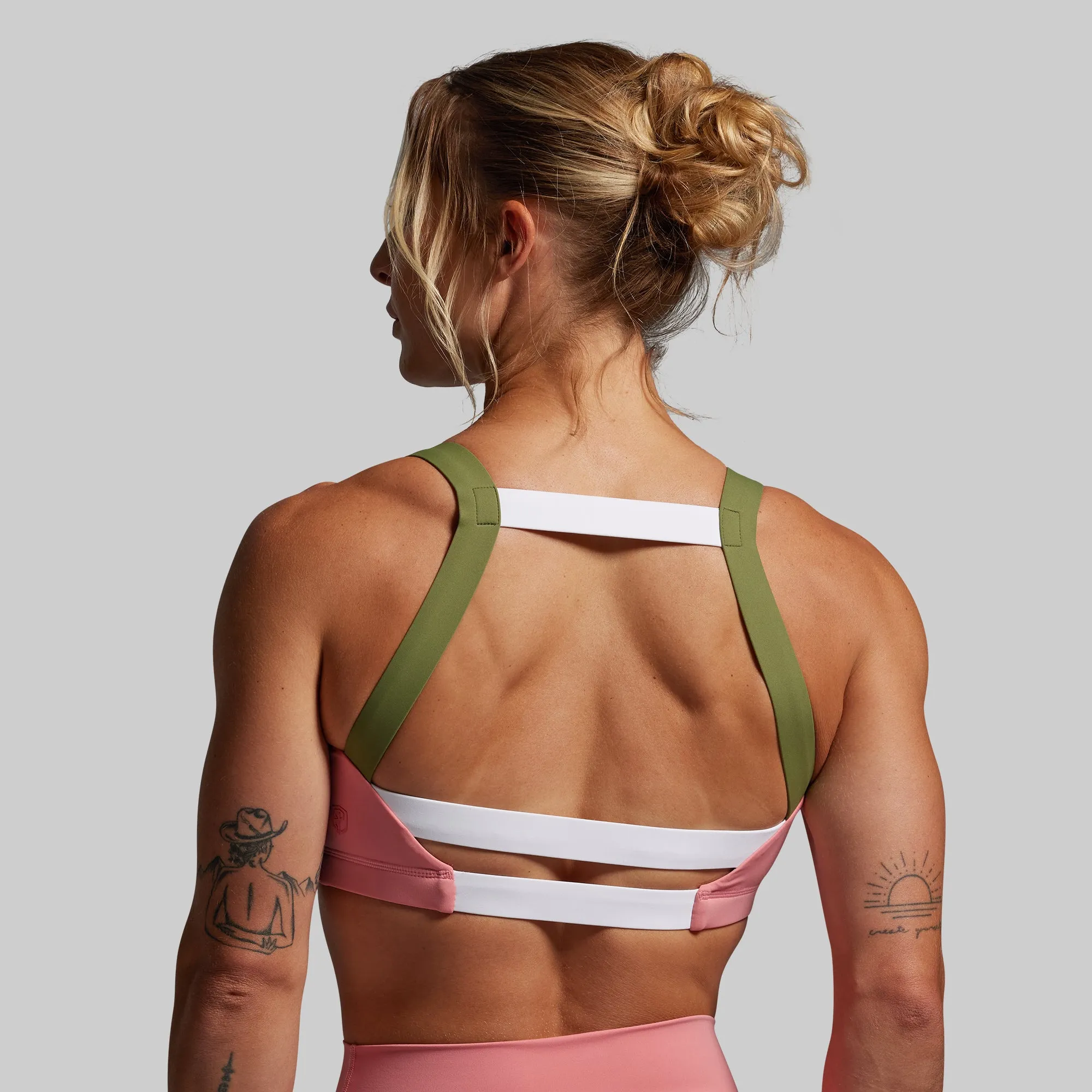 Moxie Sports Bra (Faded Rose) Seamless Support Half-sleeved