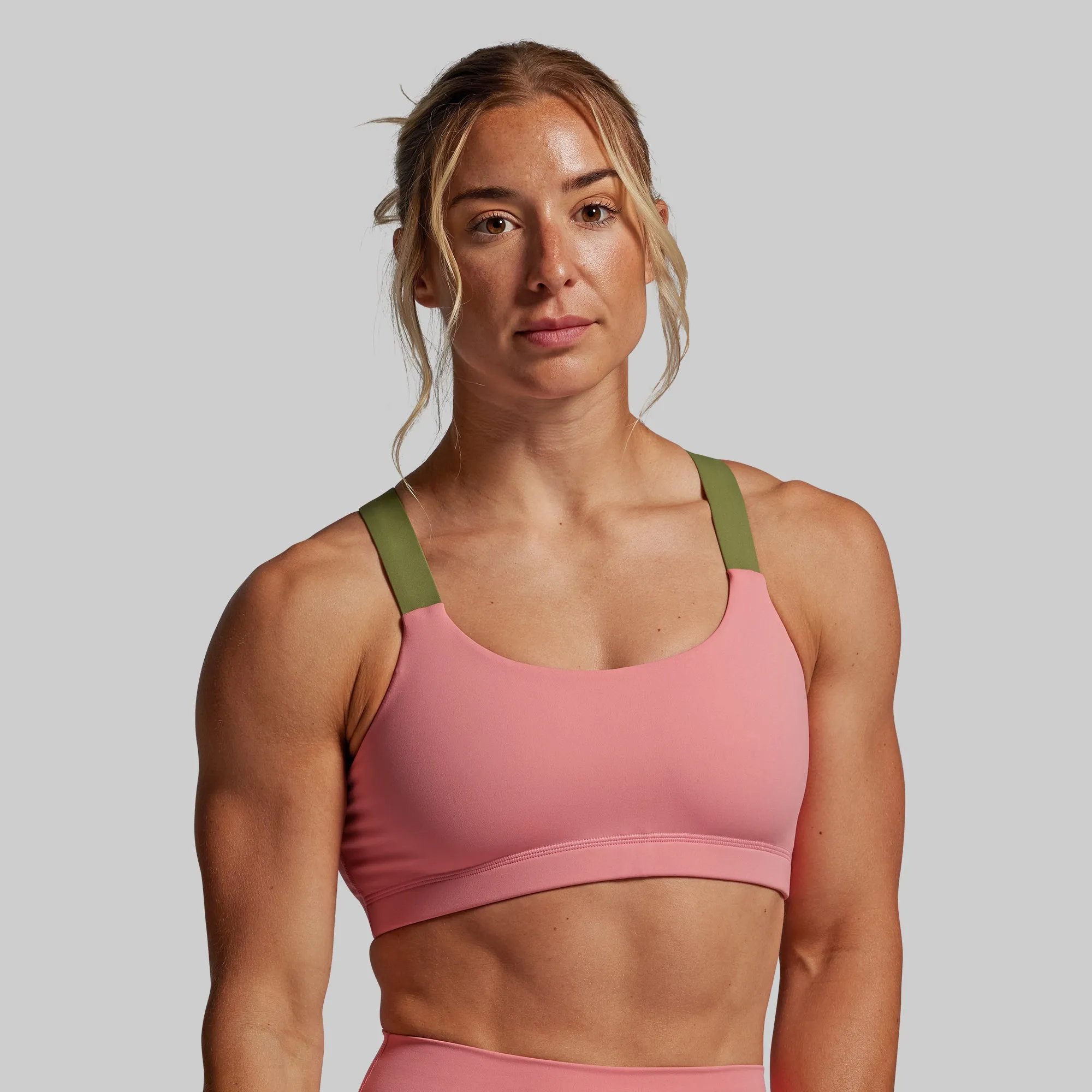 Loose fit seams Moxie Sports Bra (Faded Rose)