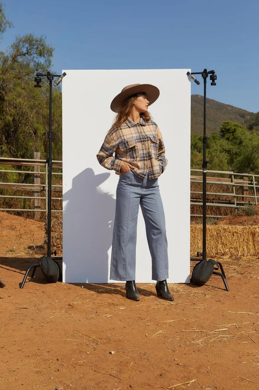 Providence Wide Leg Pant - Flint Blue Comfort Fit Wear