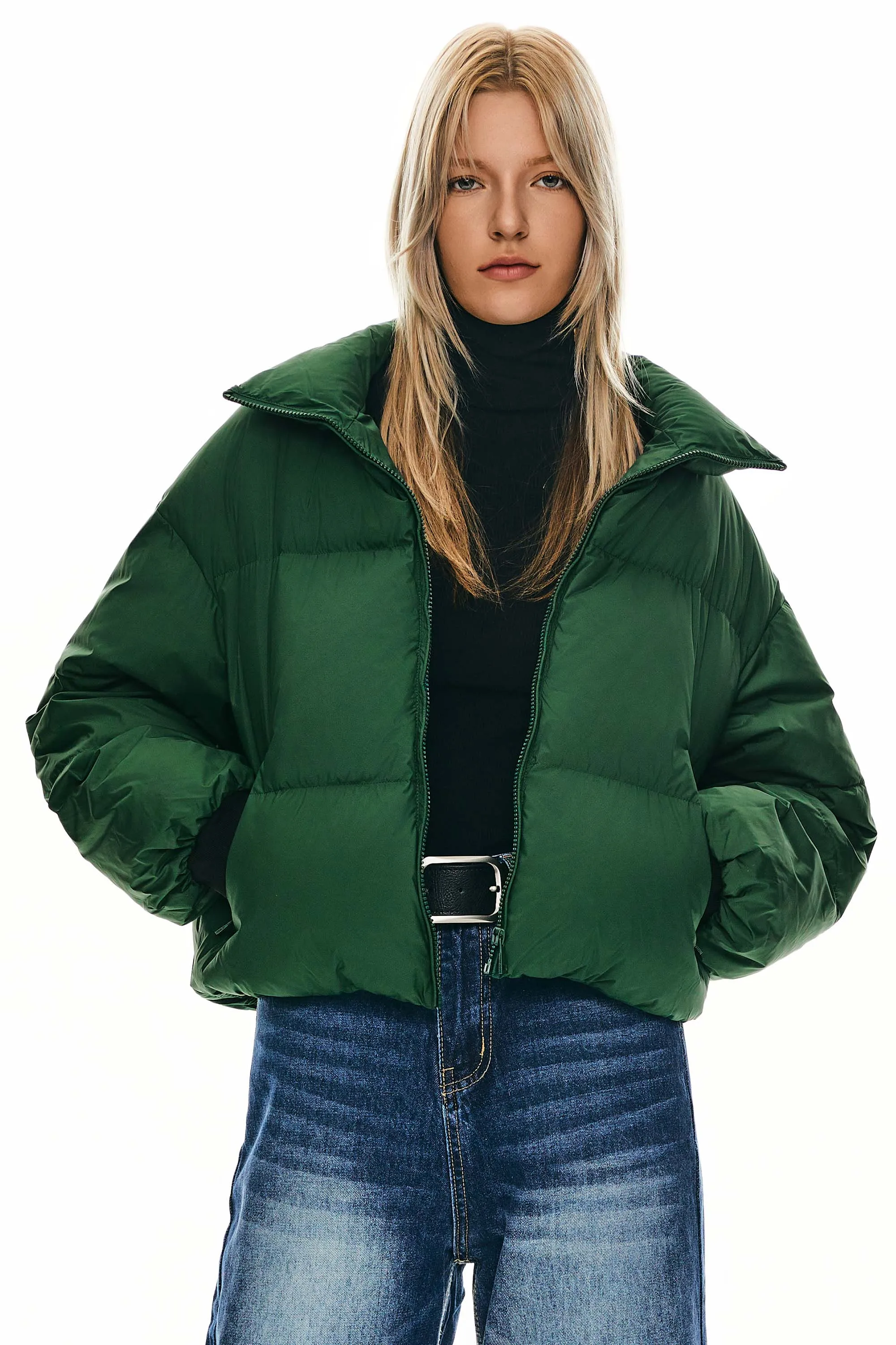 Reinforced Zippers Eco Friendly Textile Puff-O? Classics Short Oversized Down Coat