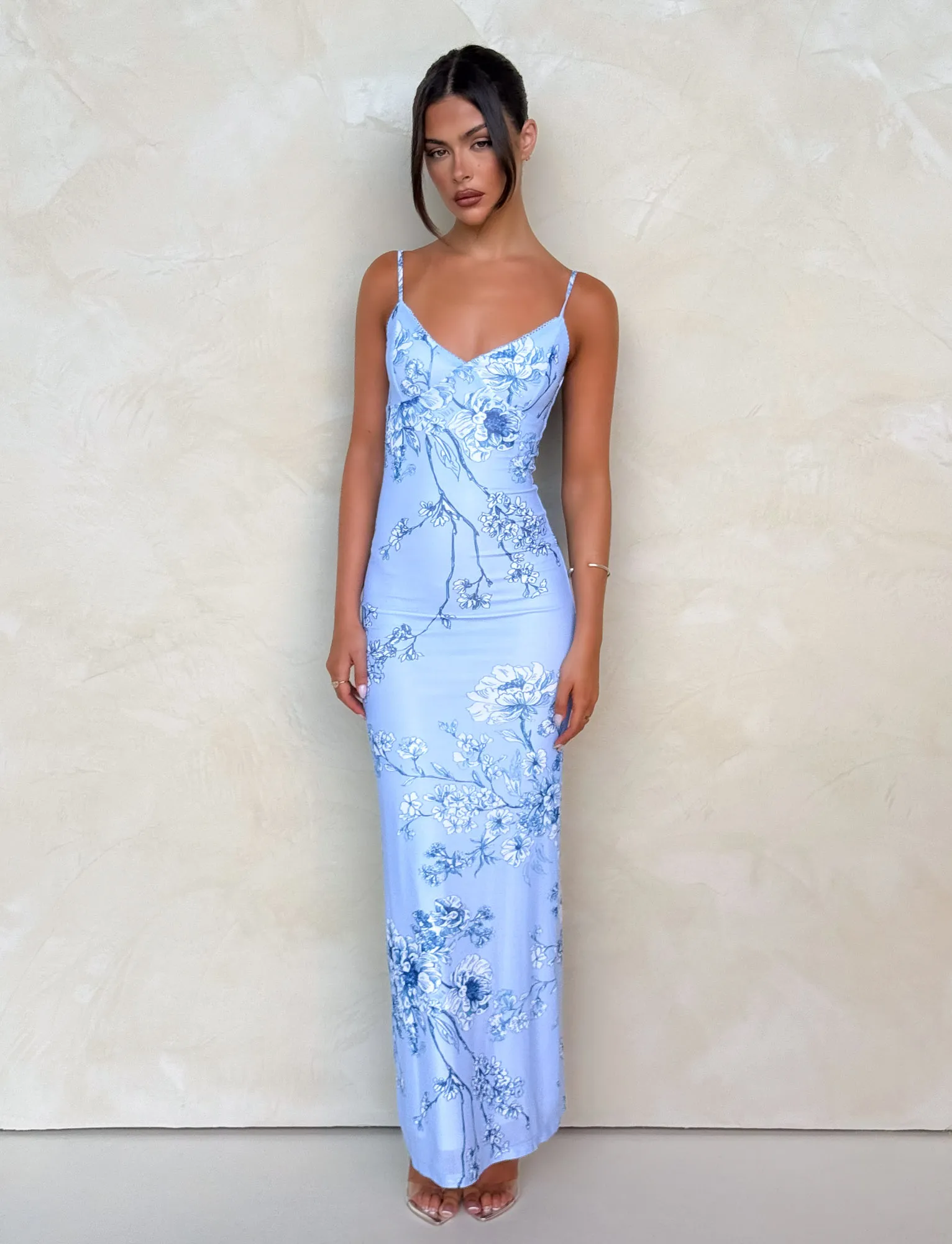 JULIANNA DRESS - BLUE : FLORAL : CERAMIC FLORAL Timeless Energy Body Ease