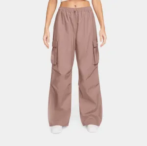 Core Style FlameRetardantTreatment Mid Rise Oversized Woven Cargo Womens Pants (Particle Pink/Sail)