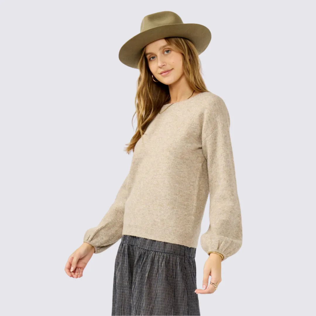 Hanson Sweater (Heather Cement) Ultra Fine Gauge simple design