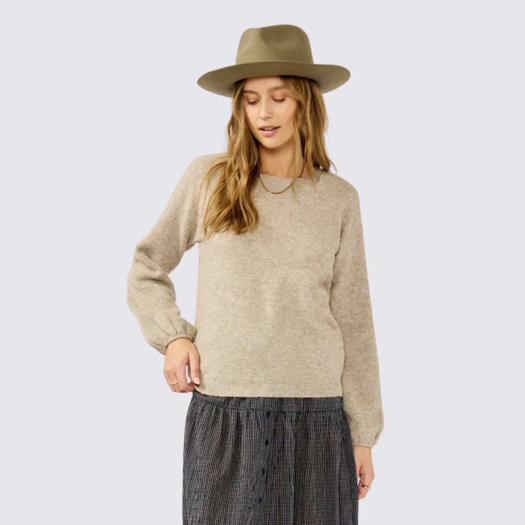 Hanson Sweater (Heather Cement) Flexible Waistband Classic Warmth