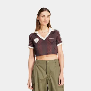 Originals Retro Crop Polo Womens Short Sleeve Shirt (Night Brown/Night Red) SnagProofMaterial