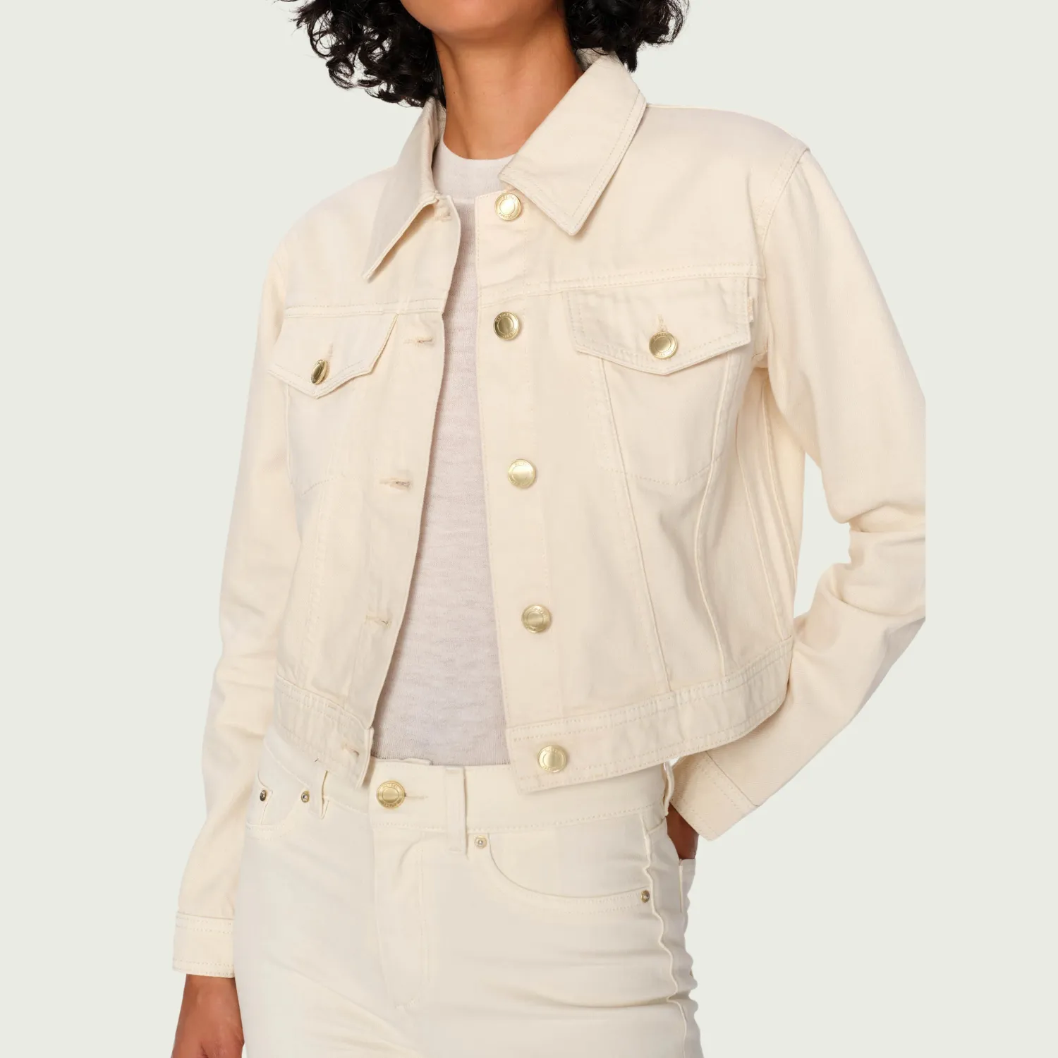 Water Repellent Fabric Adjustable Belt Vika Jacket (Ecru)