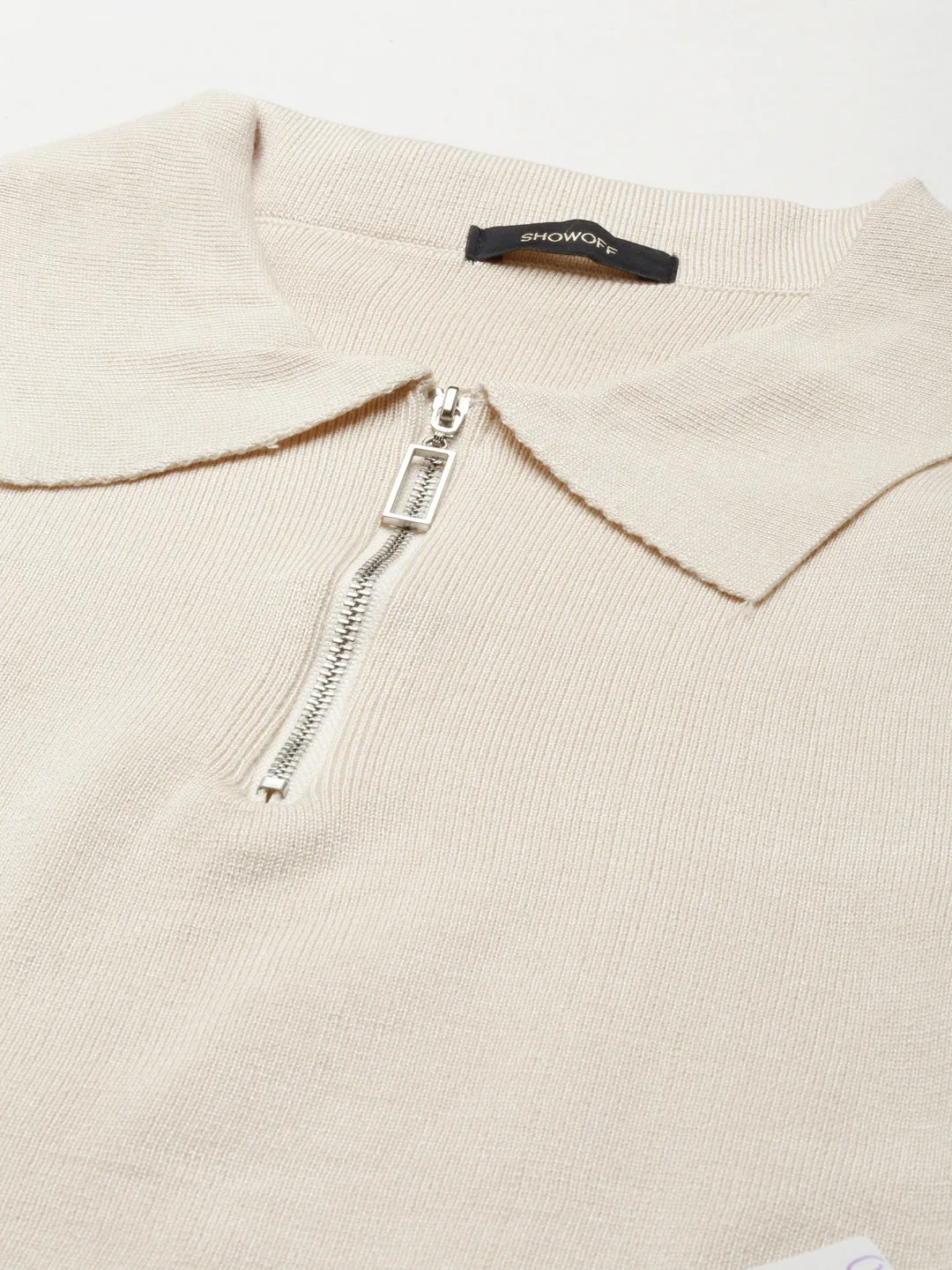 UV Protective Coating Relaxed Fit Design Women's Beige Shirt Collar Sleeveless Cotton Fitted Crop Top