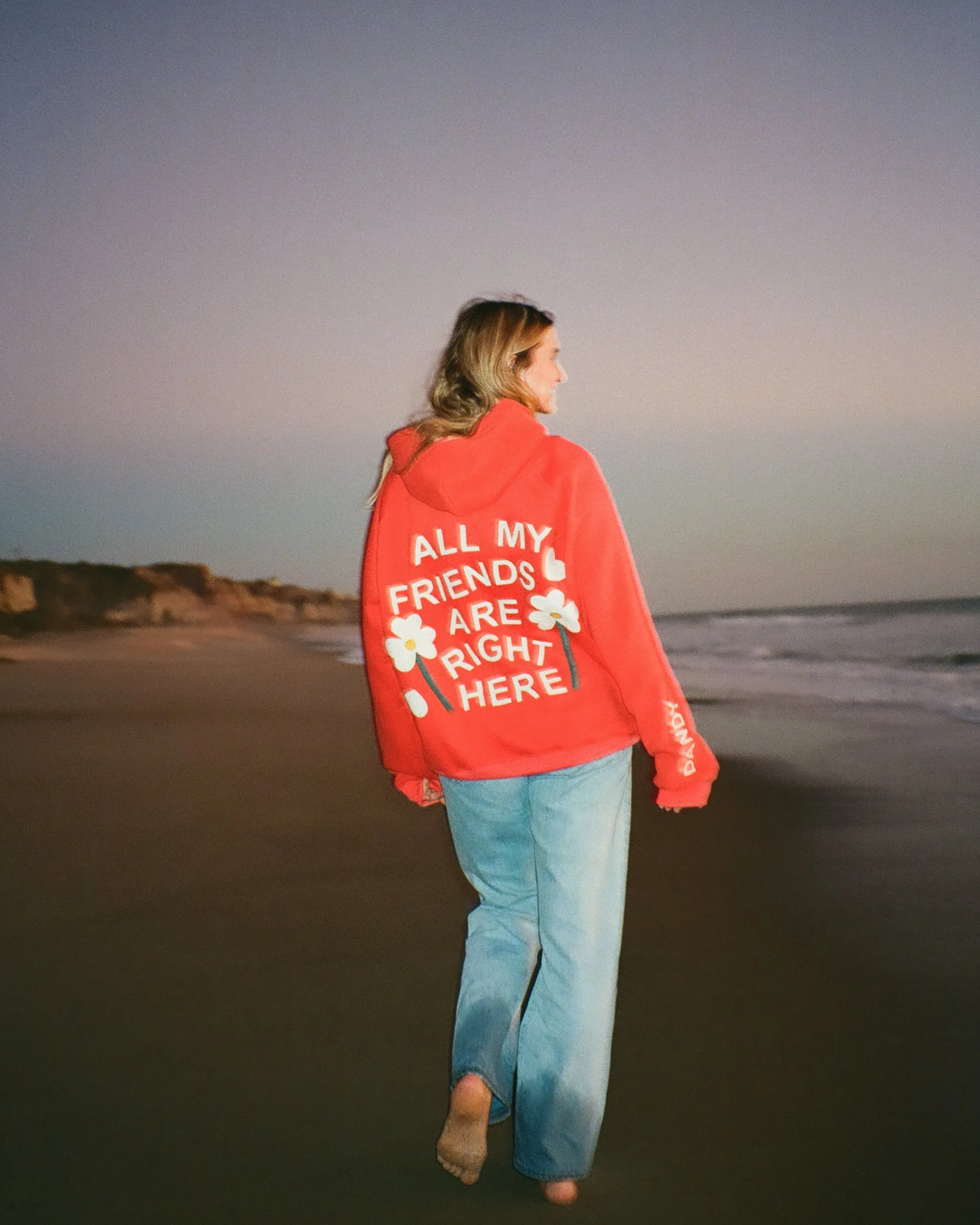 "All my Friends" Oversized Lux Hoodie in Red Daily Comfort