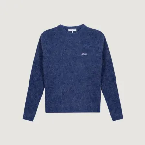 Reinforced Edging Natural Odor Control "Amour" Cerisoles Wool and Alpaga Sweater (Peony Blue)