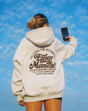 "Enjoy the Moment" Oversized Lux Hoodie in Heather Gray Classic Active