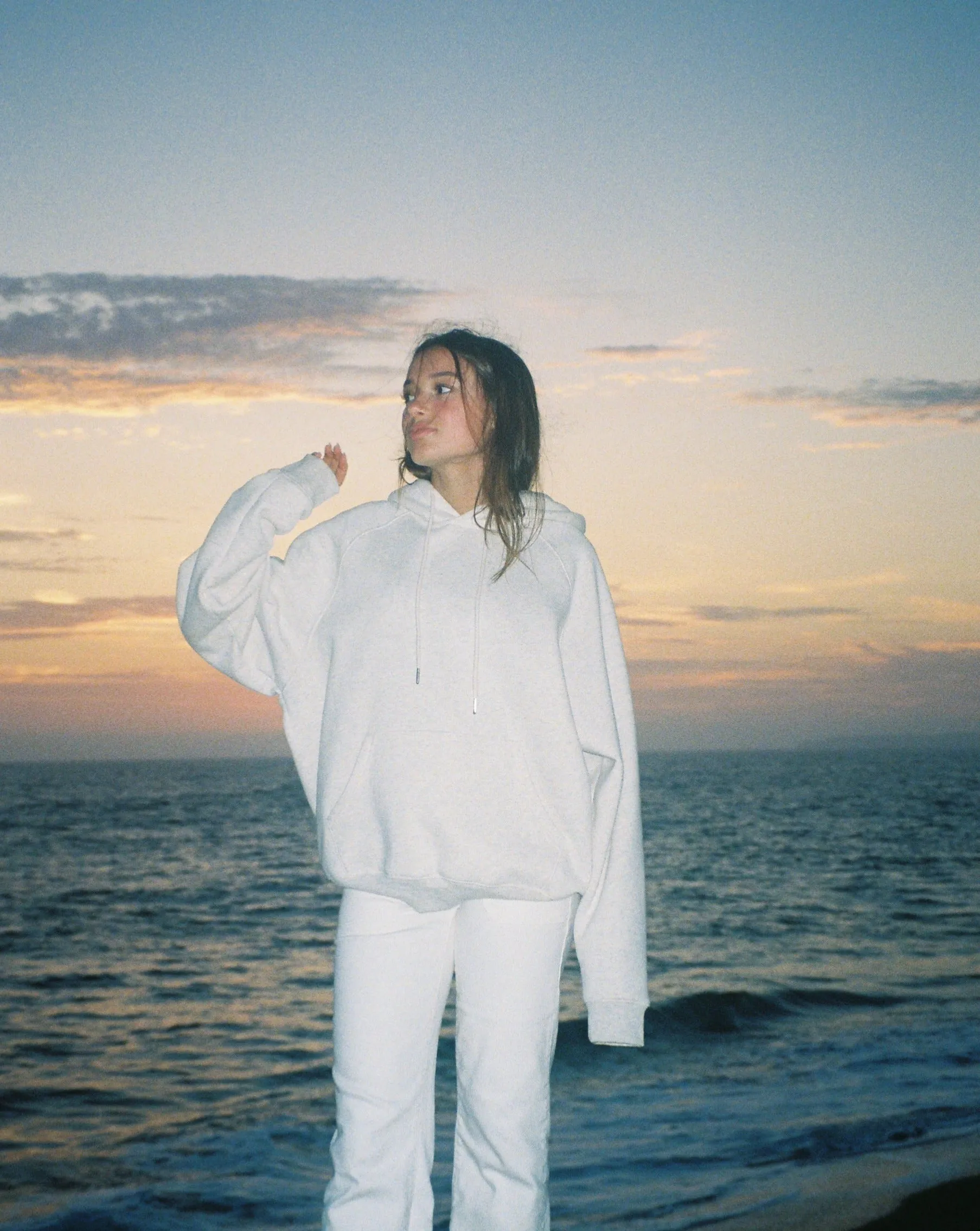 Cozy Fit High-Quality Fabric "Enjoy the Moment" Oversized Lux Hoodie in Heather Gray