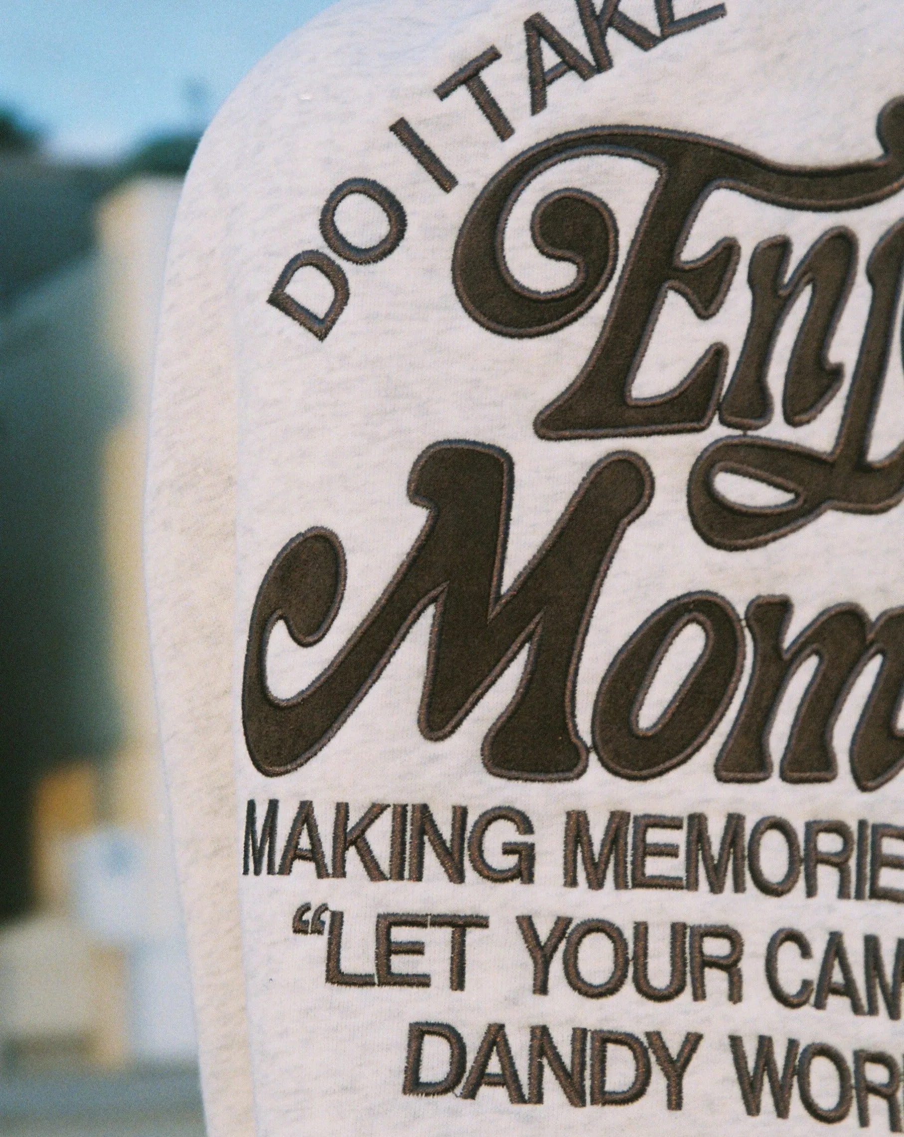 Wrinkle Resistant "Enjoy the Moment" Oversized Lux Hoodie in Heather Gray