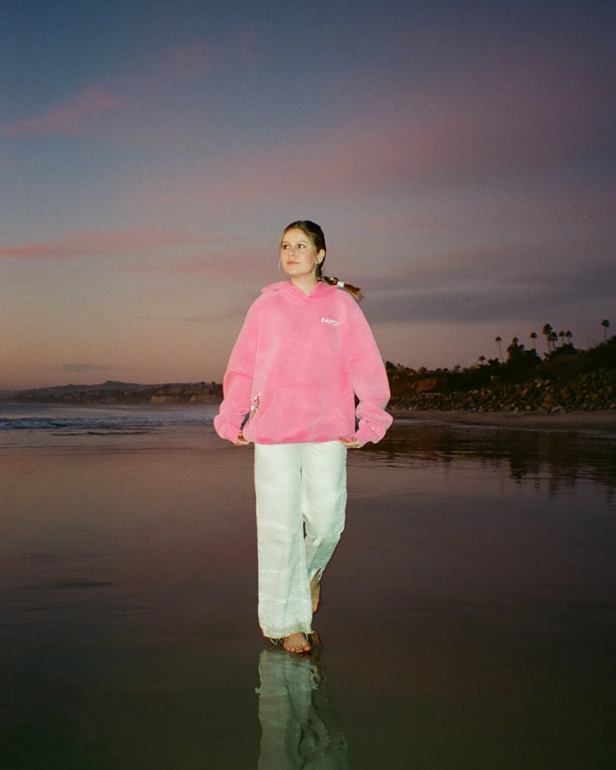 "Gift Giving" Oversized Lux Hoodie in Vintage Washed Pink Leather