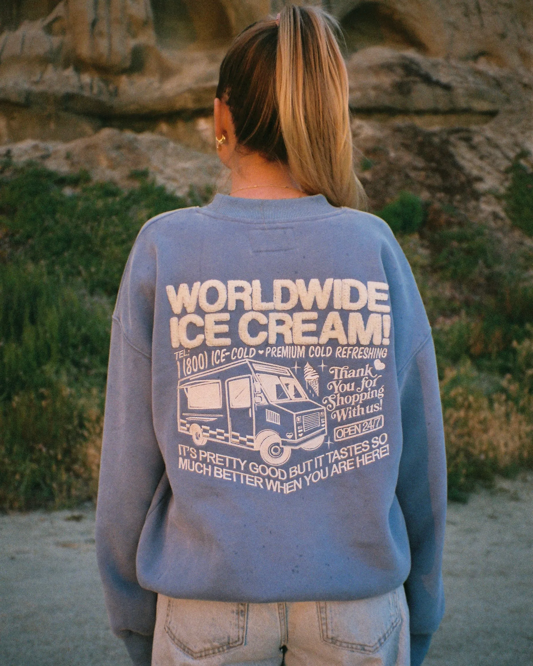 "Ice Cream" Crew Neck in Blue kids' Street Bold