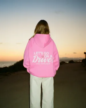 "Let's Go on a Drive" Oversized Lux Hoodie in Pink product family togetherness