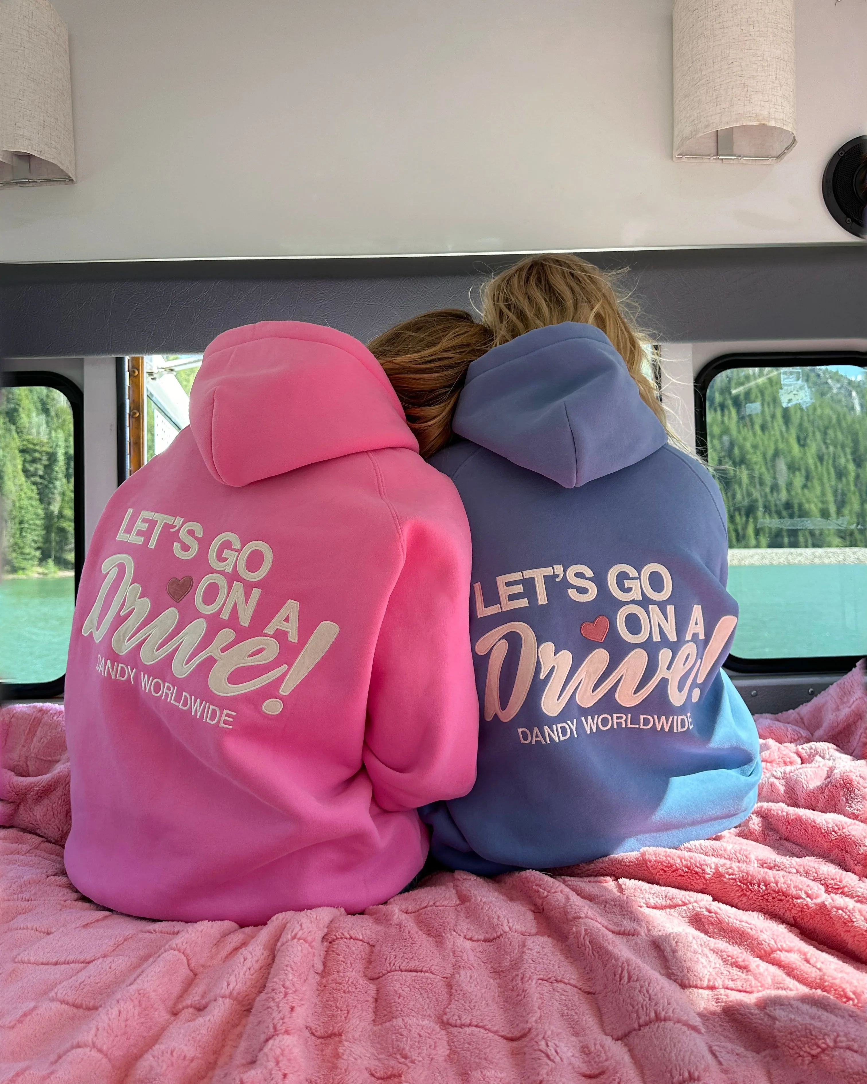 Hoodie Style "Let's Go on a Drive" Oversized Lux Hoodie in Pink
