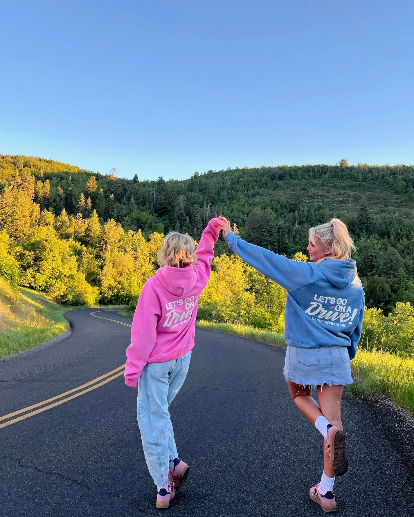 Running Top Unisex Comfort "Let's Go on a Drive" Oversized Lux Hoodie in Pink