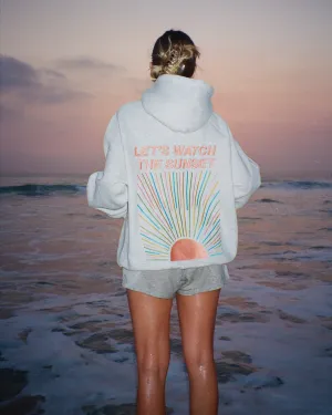 product sporty style statement Affordable "Let's Watch the Sunset" Oversized Lux Hoodie in Heather Gray