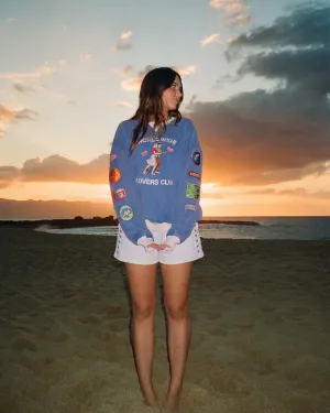 "Lovers Club" Crew Neck in Vintage Washed Blue product skiing suitability crew neck