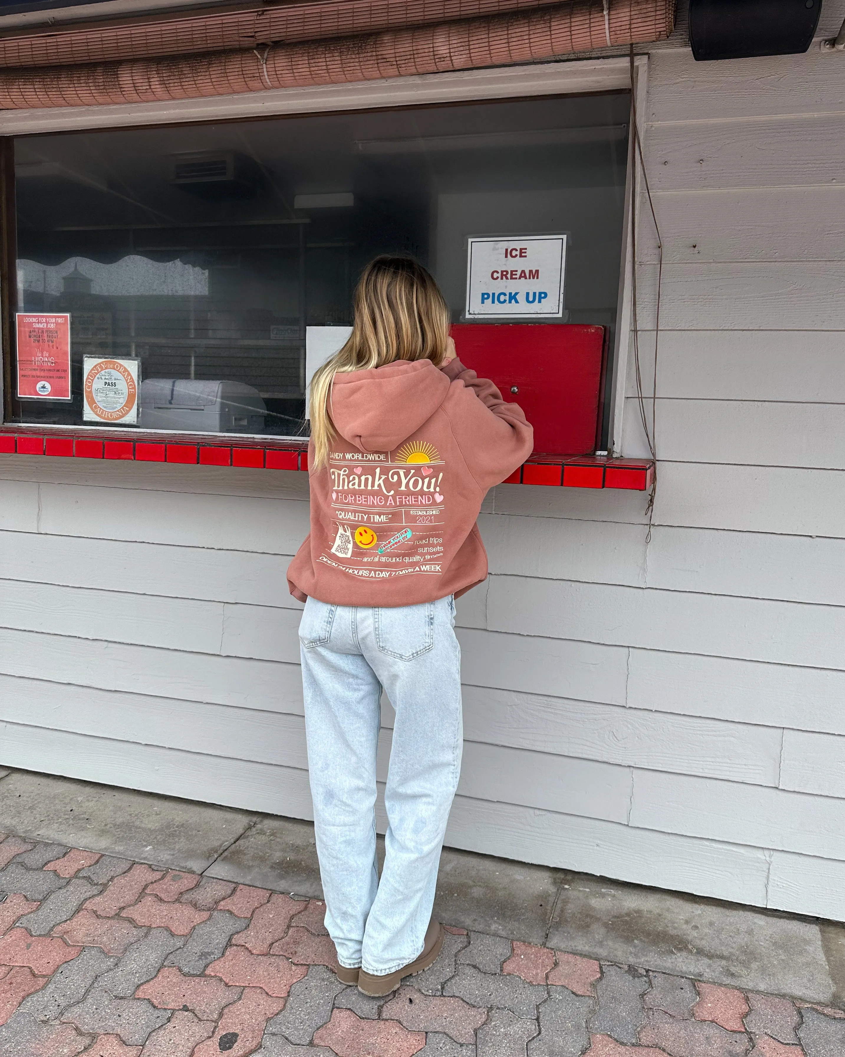 Sporty Layer product patchwork creativity "Quality Time" Oversized Lux Hoodie in Light Brown