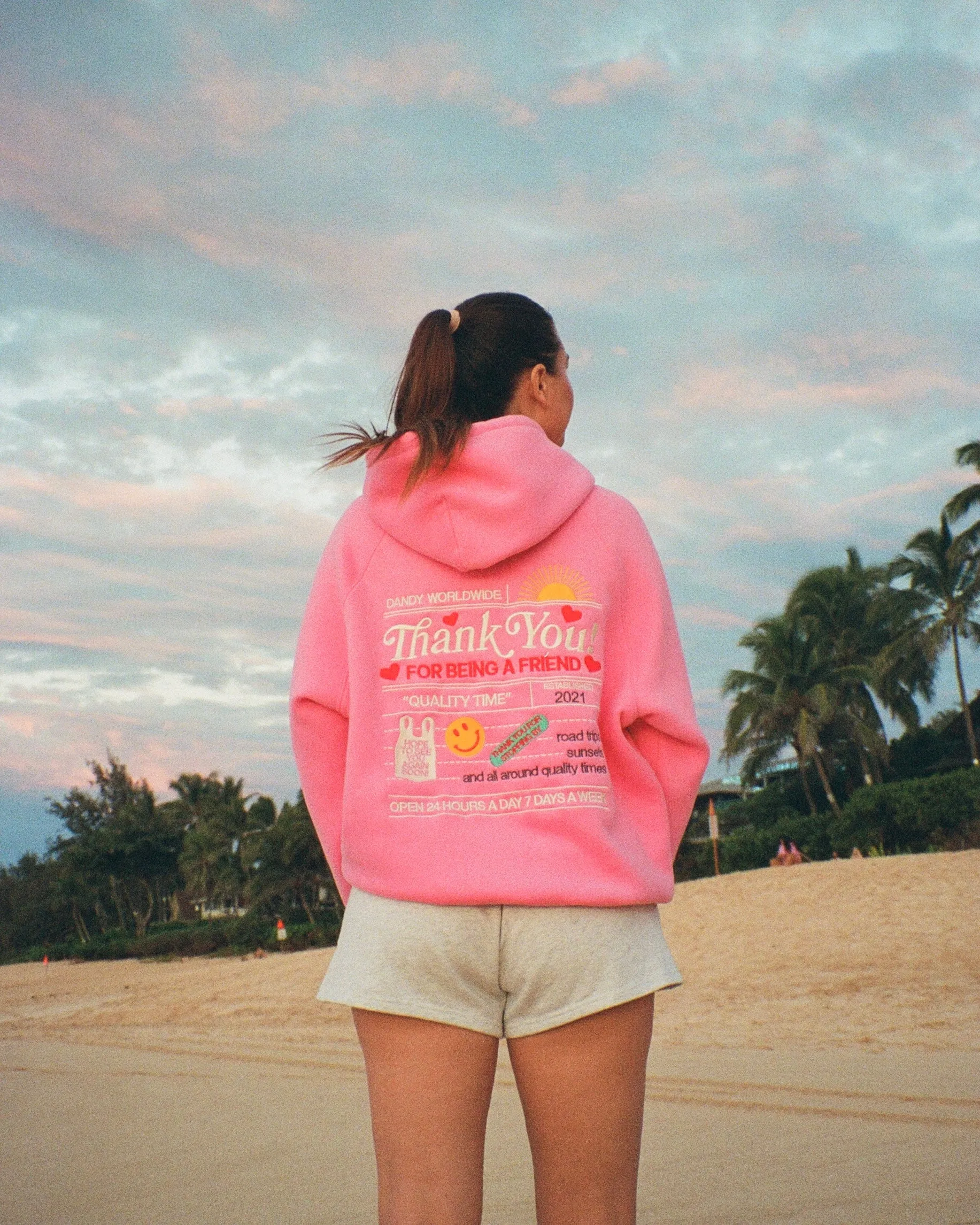 Smart Fashion "Quality Time" Oversized Lux Hoodie in Pink