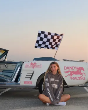 Comfy All Day Simple Layer "Racing Heart" Oversized Lux Hoodie in Dark Gray