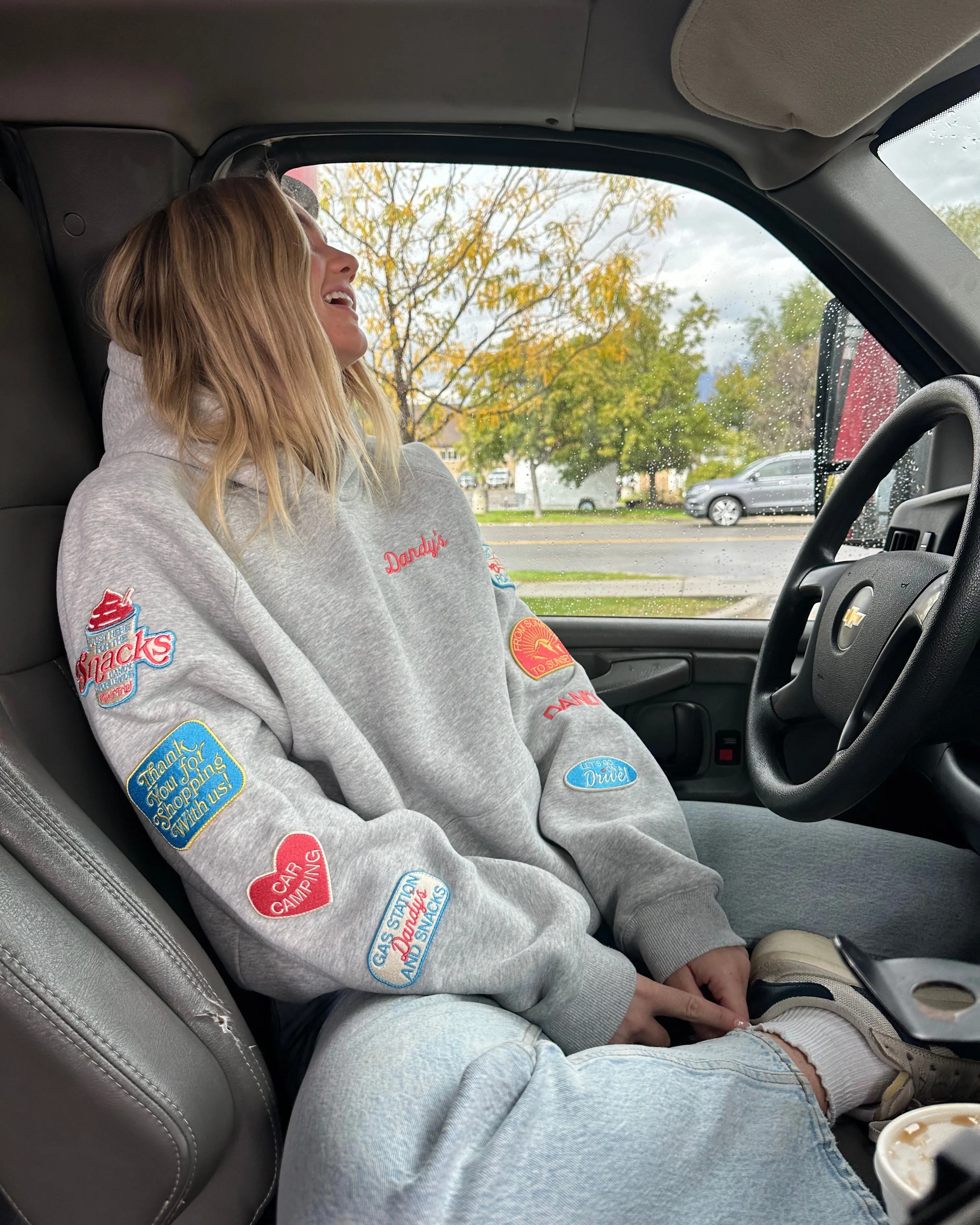 product future prospects Cozy Wear "Road Trip!" Oversized Lux Hoodie in Dark Heather