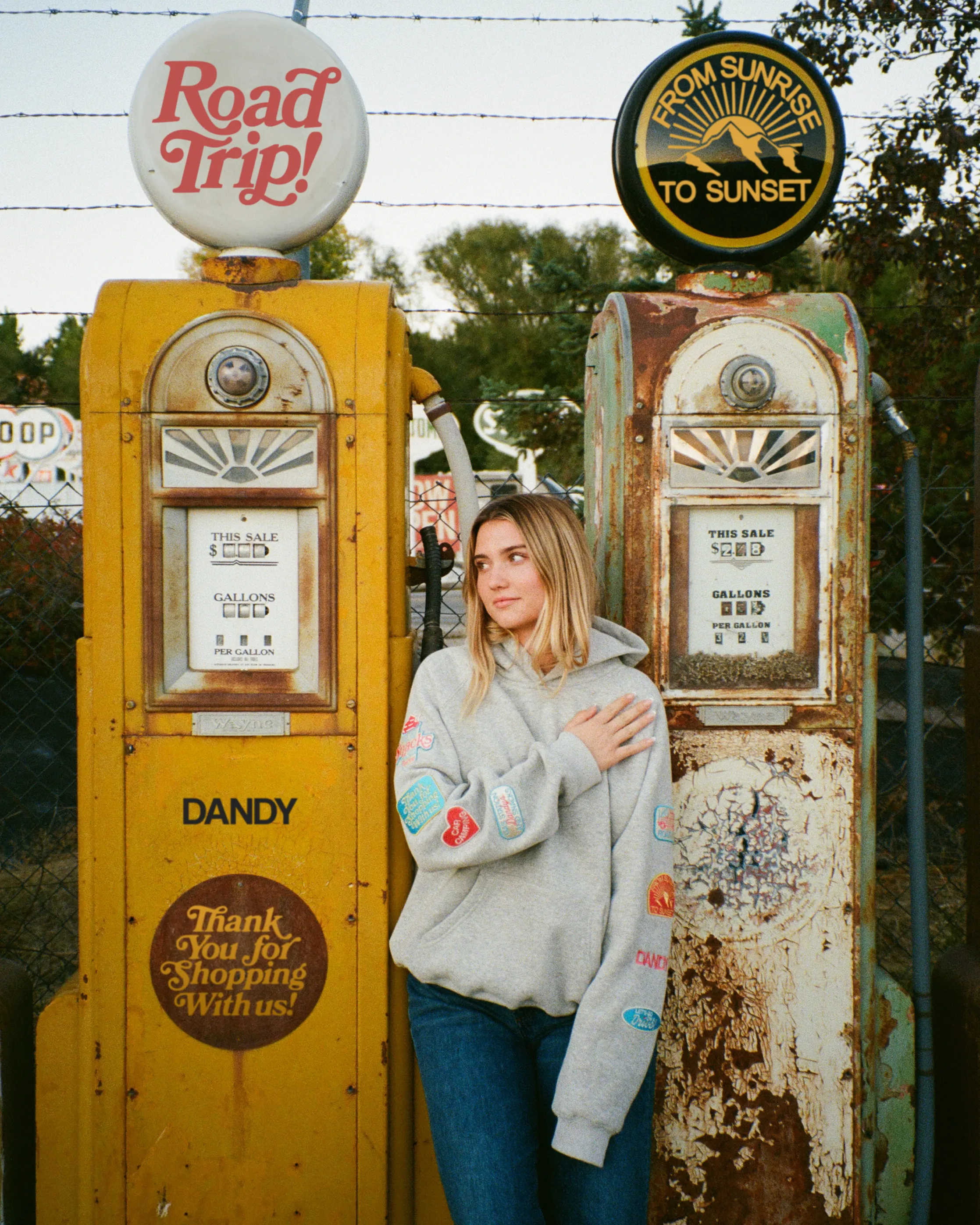 "Road Trip!" Oversized Lux Hoodie in Dark Heather Tall Fit