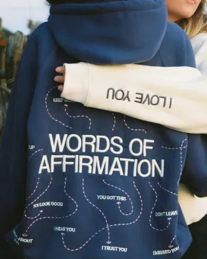 "Words of Affirmation" Oversized Lux Hoodie in Blue product scarf warmth