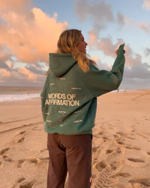Relaxed Layer "Words of Affirmation" Oversized Lux Hoodie in Green
