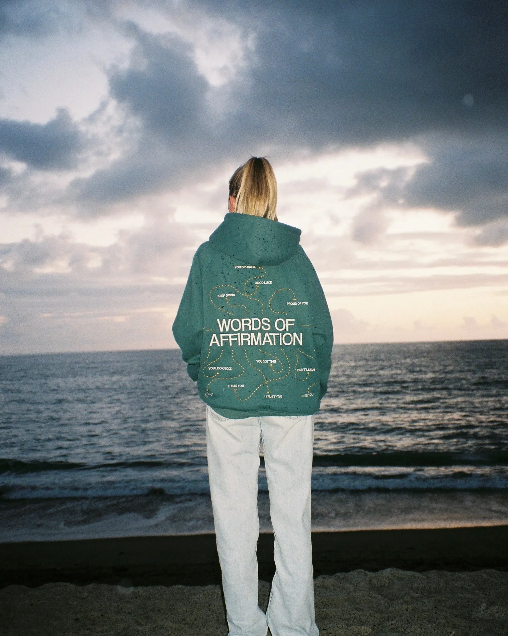 Smart Wear "Words of Affirmation" Oversized Lux Hoodie in Green