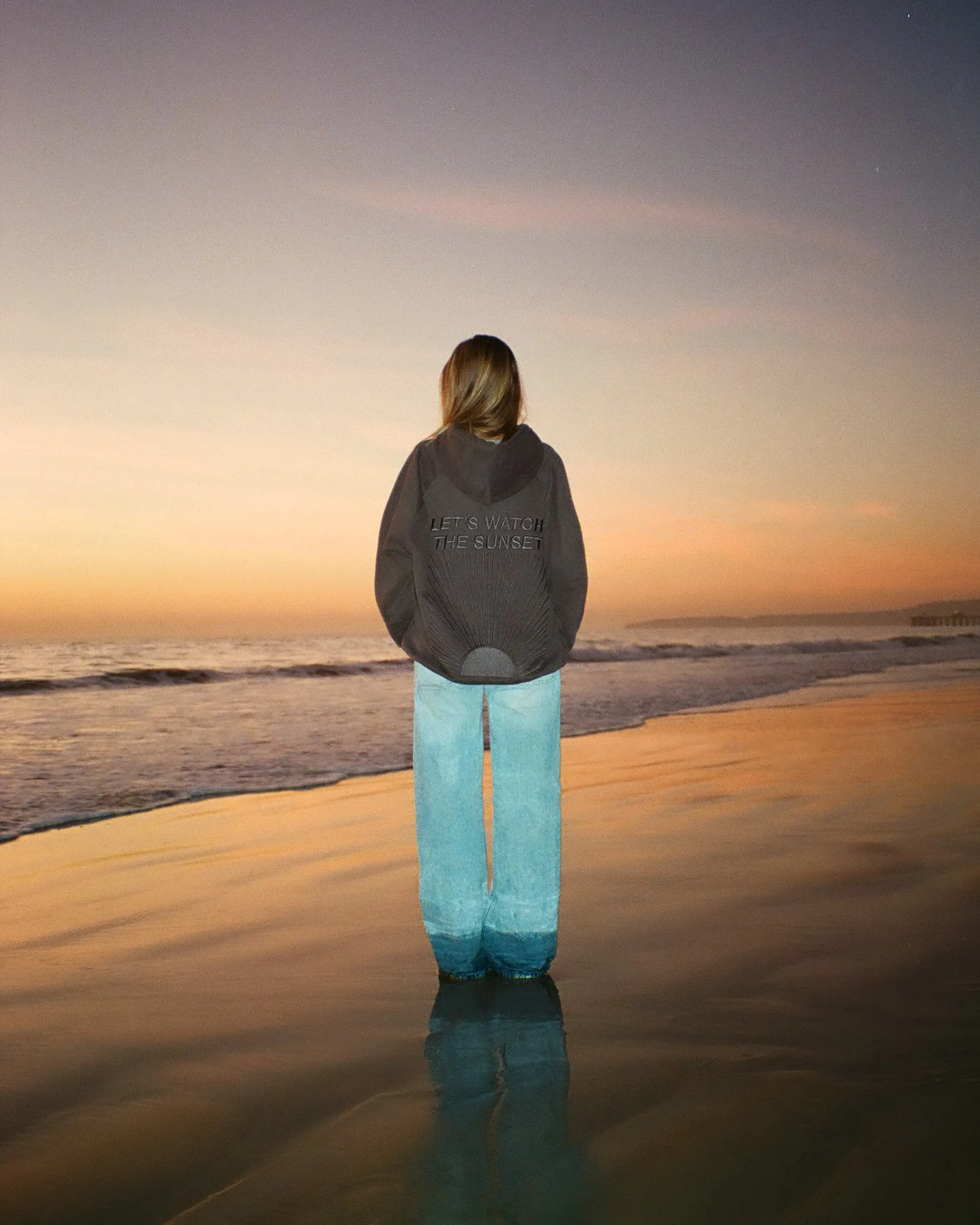 "Yin Yang" Let's Watch the Sunset Oversized Lux Hoodie Gym Essential Drawcord Hood