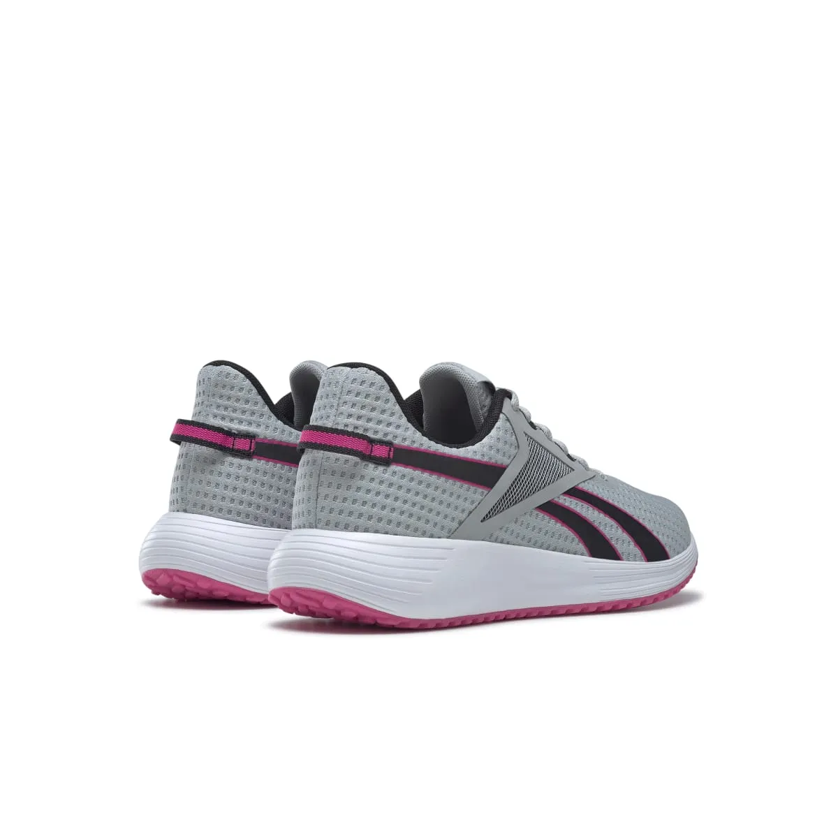 REEBOK GY3975 LITE PLUS 3 WMN'S (Medium) Grey/Black/Pink Mesh Running Shoes Arch Support Technology Comfortable Collars