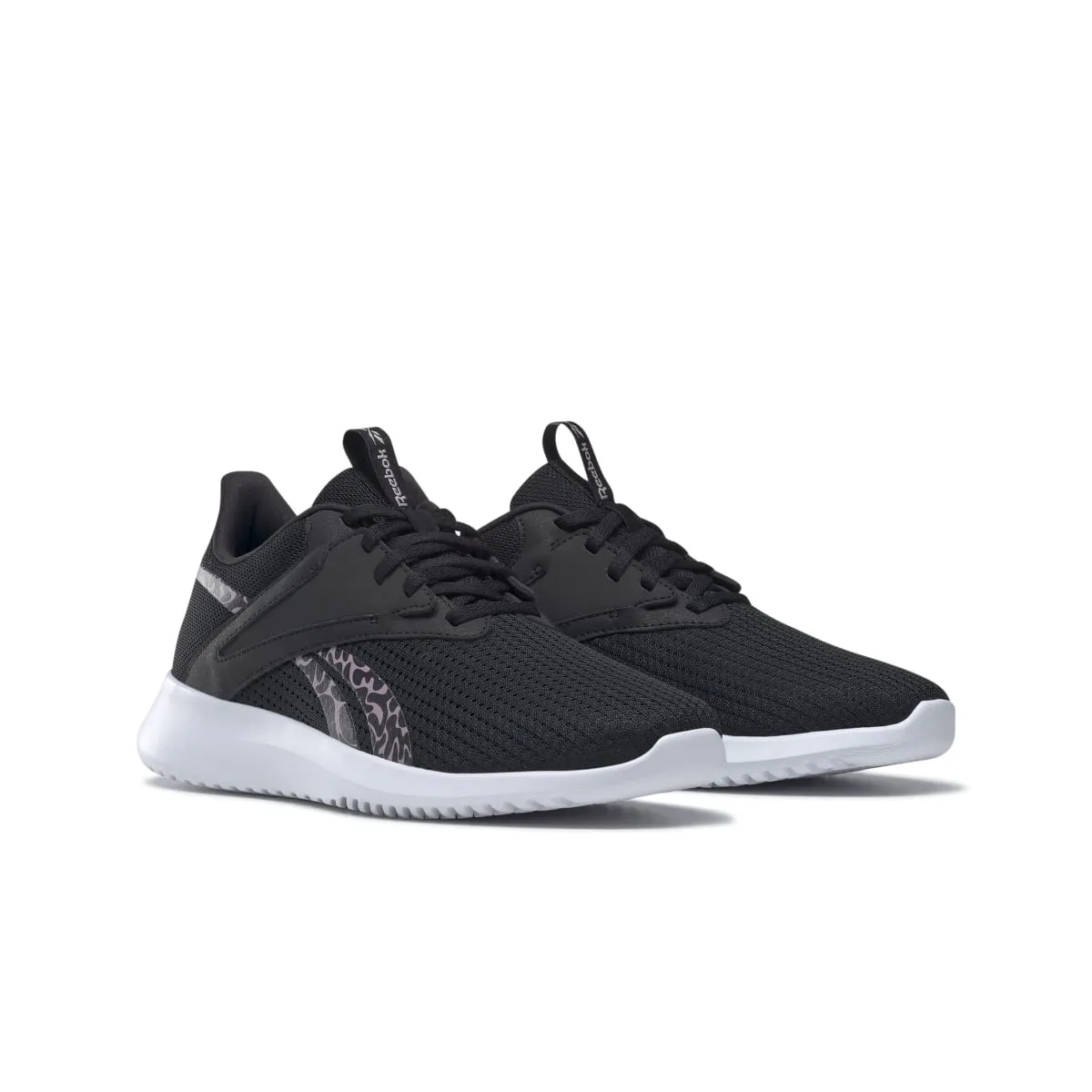 high - arched REEBOK GY4052 FLUXLITE WMN'S (Medium) Black/Lilac/Quartz Mesh Running Shoes