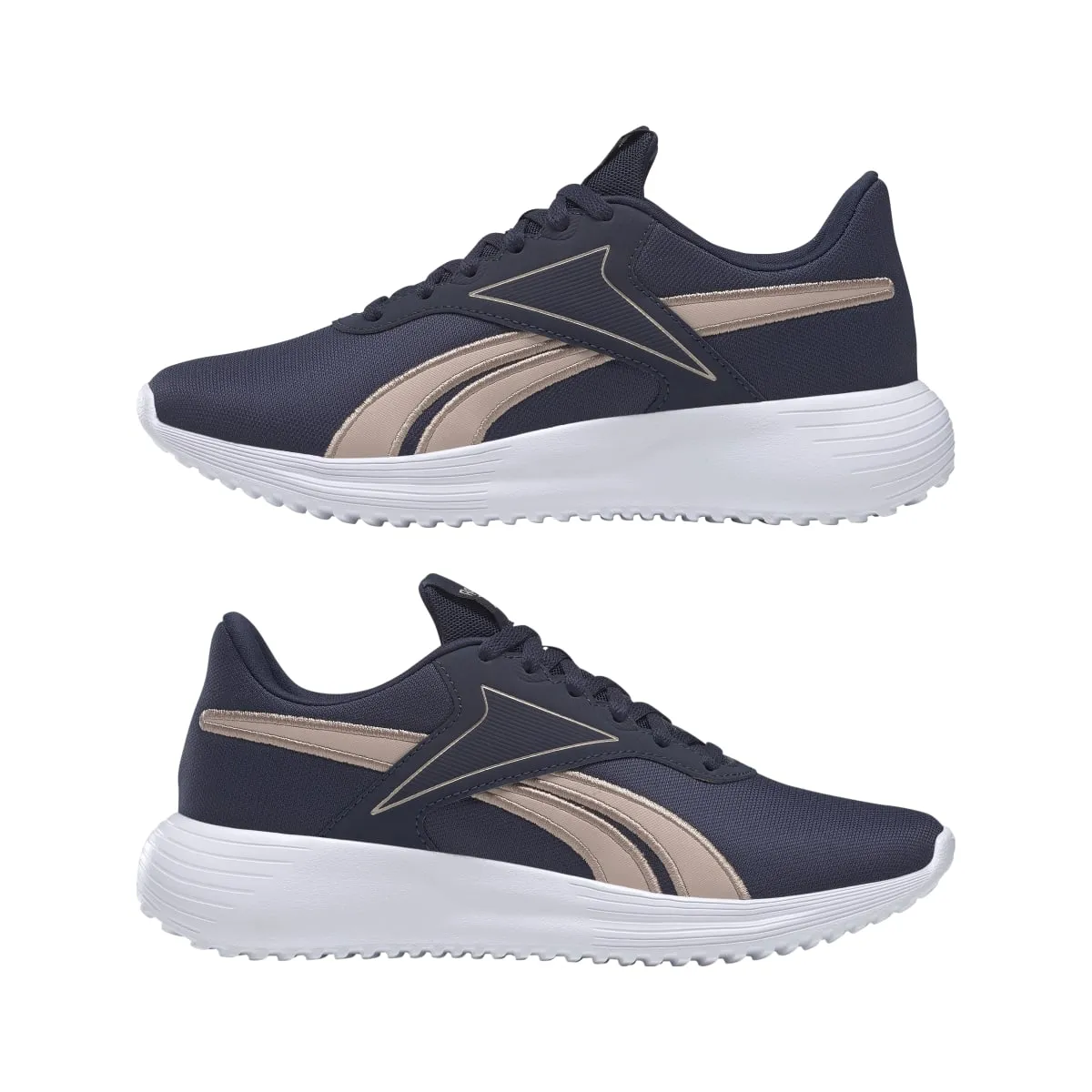 REEBOK H00891 LITE 3.0 WMN'S (Medium) Navy/Rose Gold/White Textile Running Shoes Foot Freedom proven