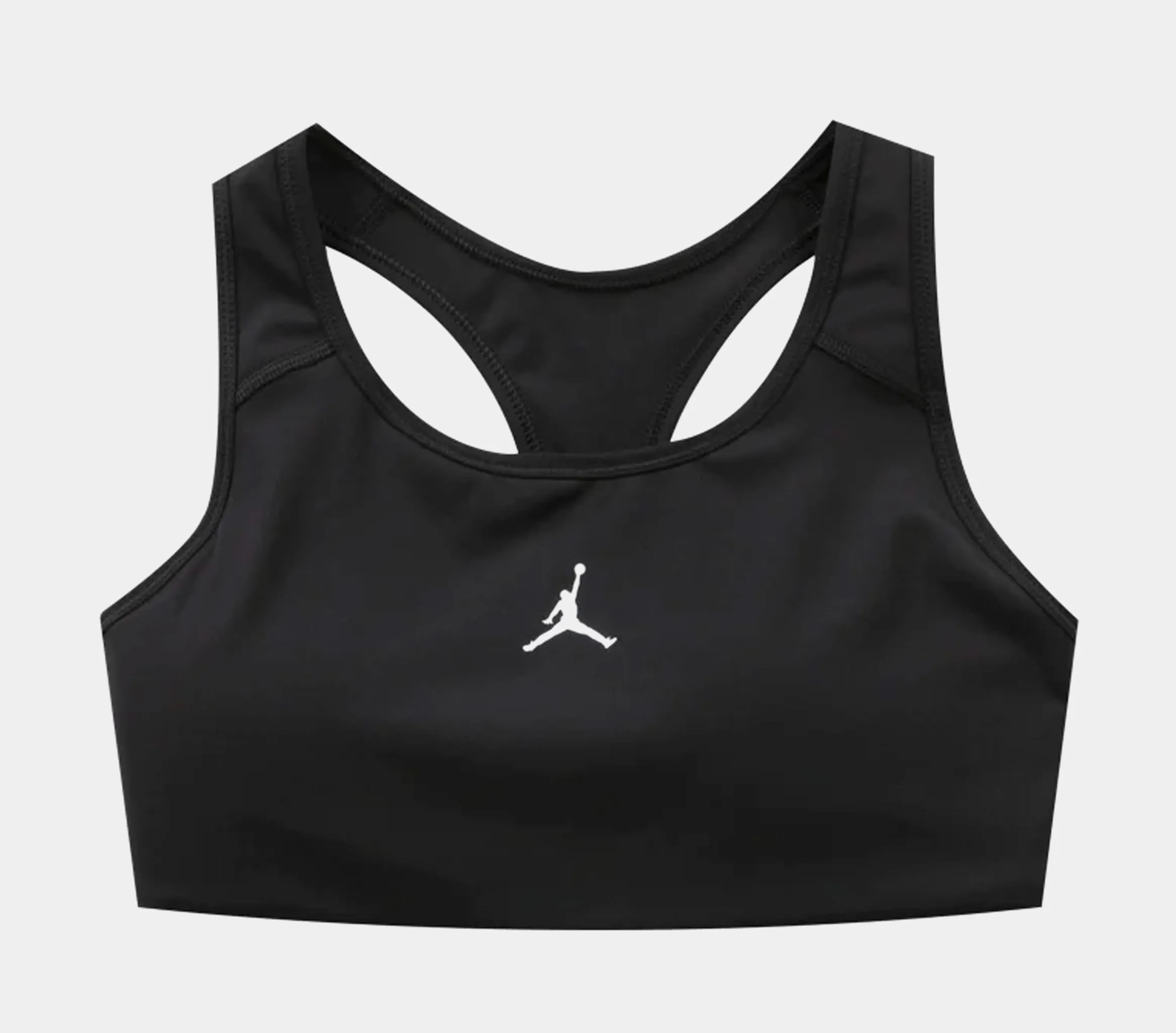 Comfortable Tunic Luxury Touch Jumpman Sports Bra Womens Top (Black)