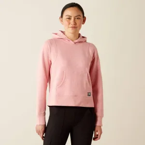 product poplin smoothness Ariat Women's Rebar Lightweight Cropped Hoodie in Powder Pink Heather