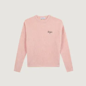Thermochromic Fiber Applications "Bonjour" Cerisoles Wool and Alpaga Sweater (English Pink)