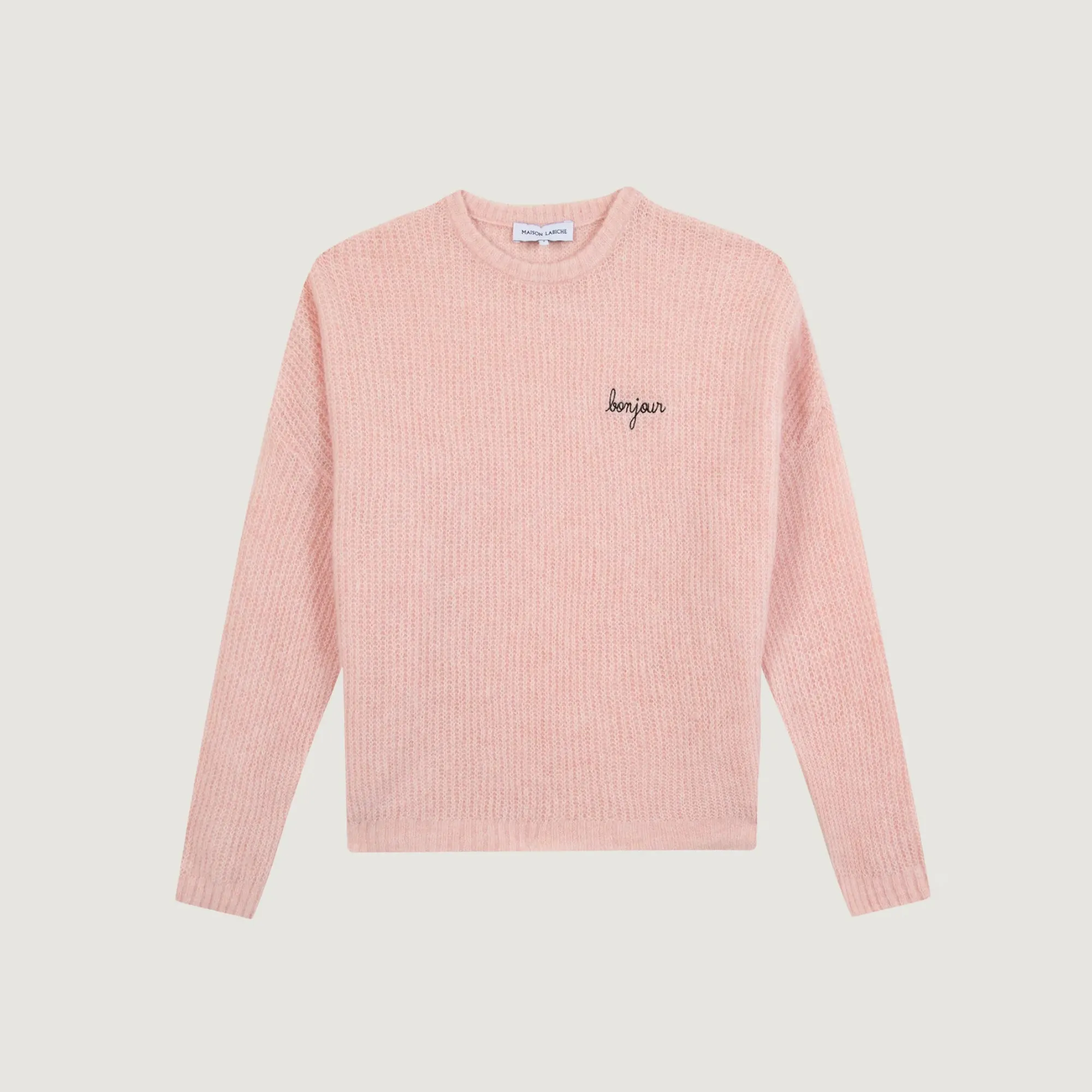 Thermochromic Fiber Applications "Bonjour" Cerisoles Wool and Alpaga Sweater (English Pink)