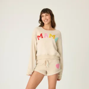 Gift worthy For the Mama's Embroidered Long Sleeve Top (Oatmeal)