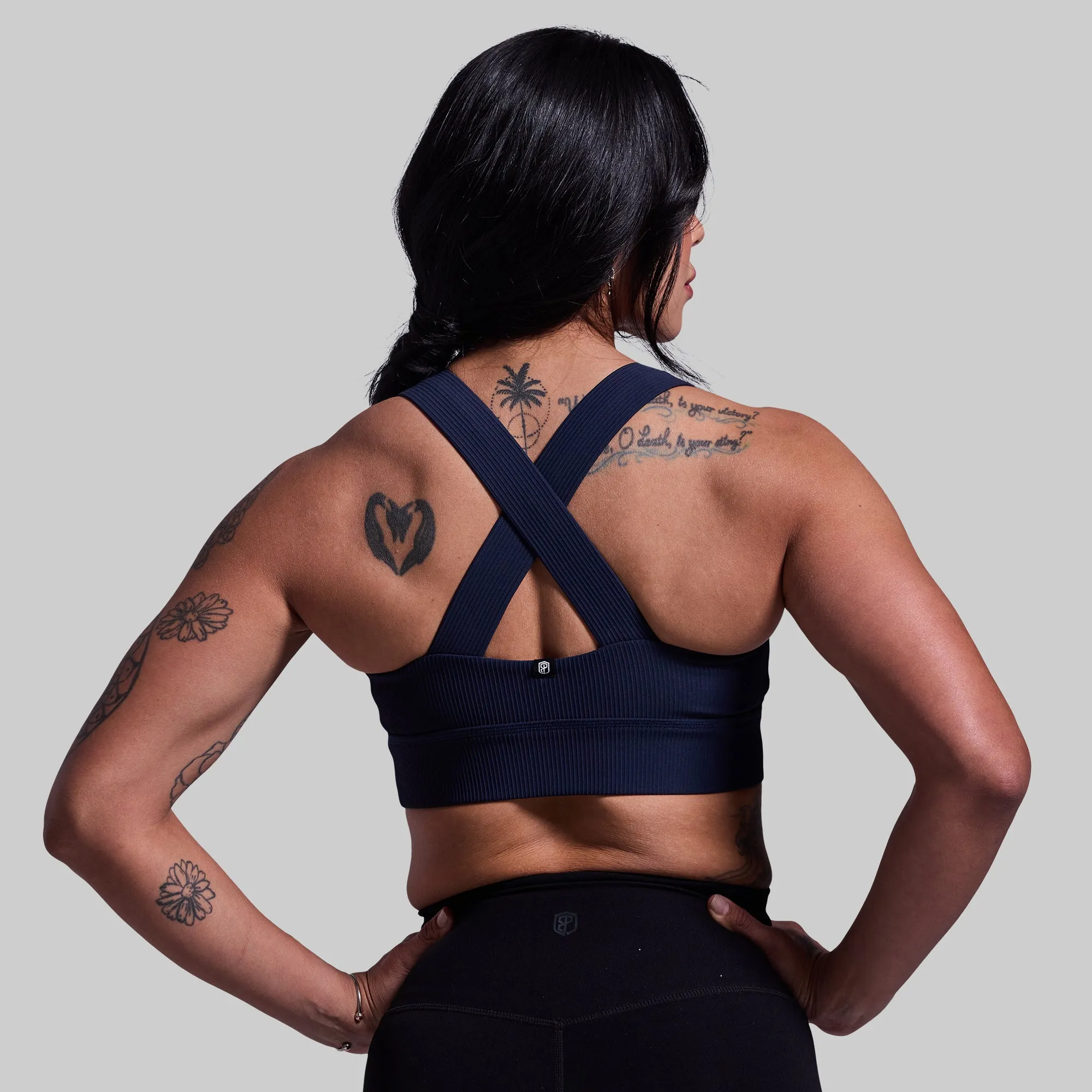 All or Nothing Sports Bra (BP Navy) Hemmed edges Outdoor Clothing