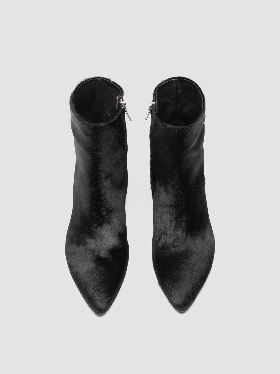 SUZY 008 - Black Leather Zipped Boots Rain Safe Street Ready