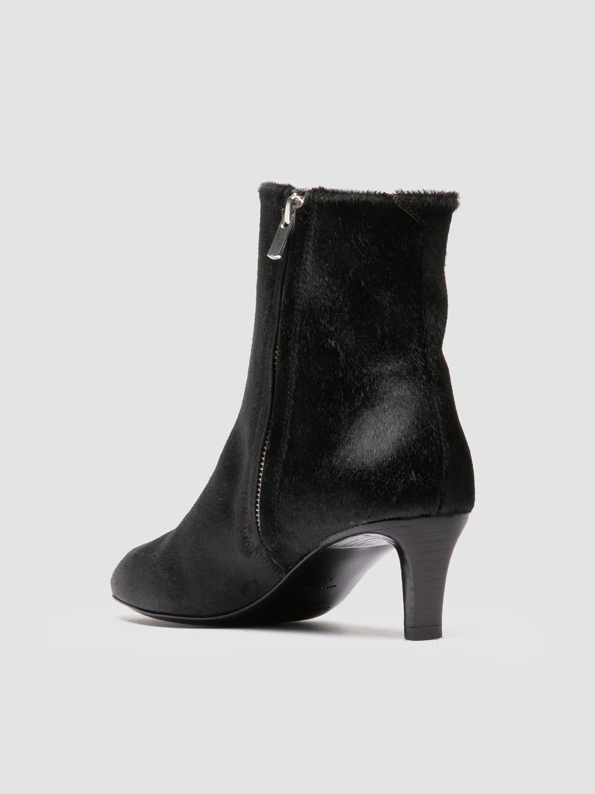 Seamless Internal Structure Rain Terrain SUZY 008 - Black Leather Zipped Boots