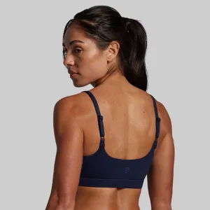 Polyester Tasseled edges Reset Sports Bra (BP Navy)