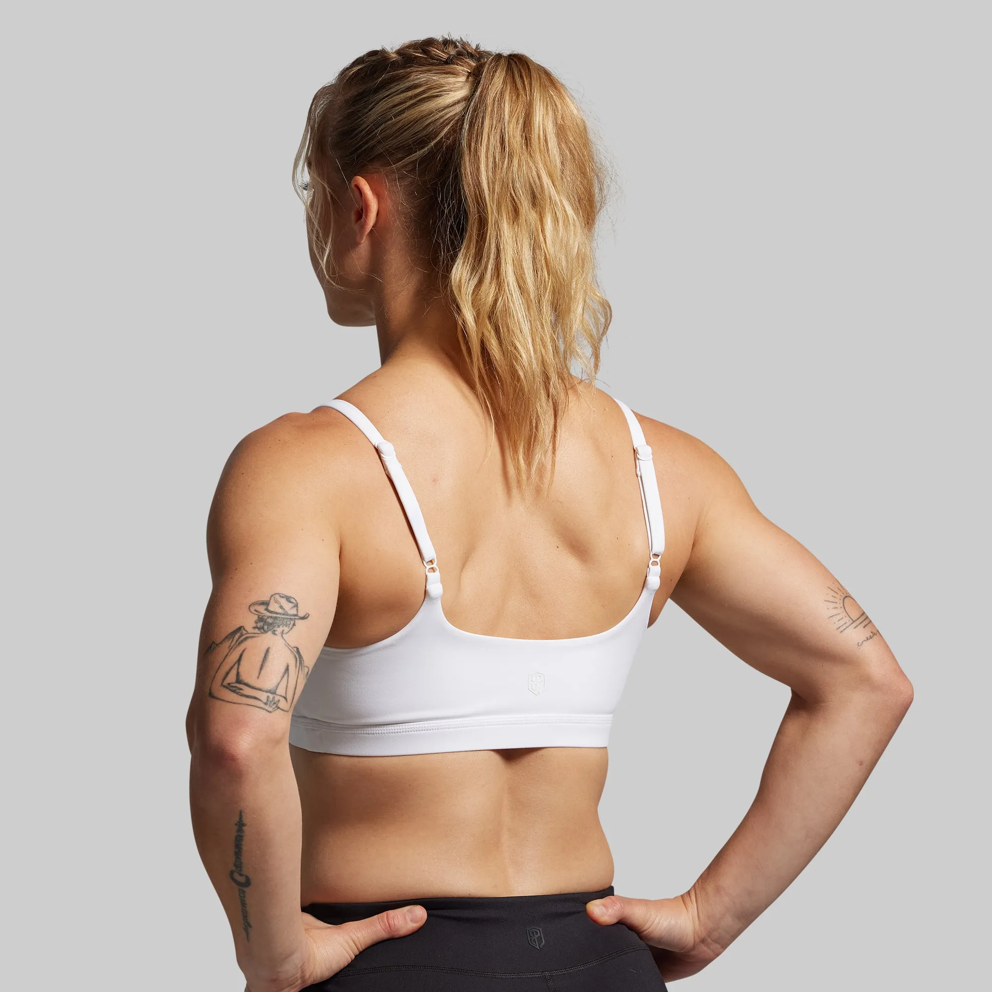 Reset Sports Bra (White) Muscle Support Fit Flexible Band