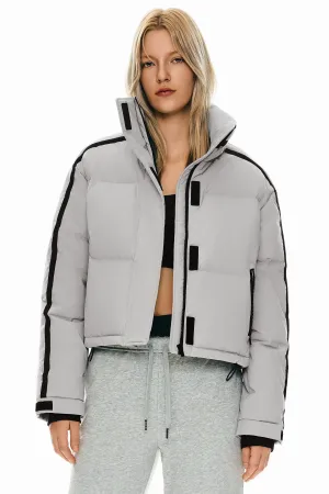 Compact Packable Feature Double Layered Fabric Cropped Quilted Down Puffer Jacket