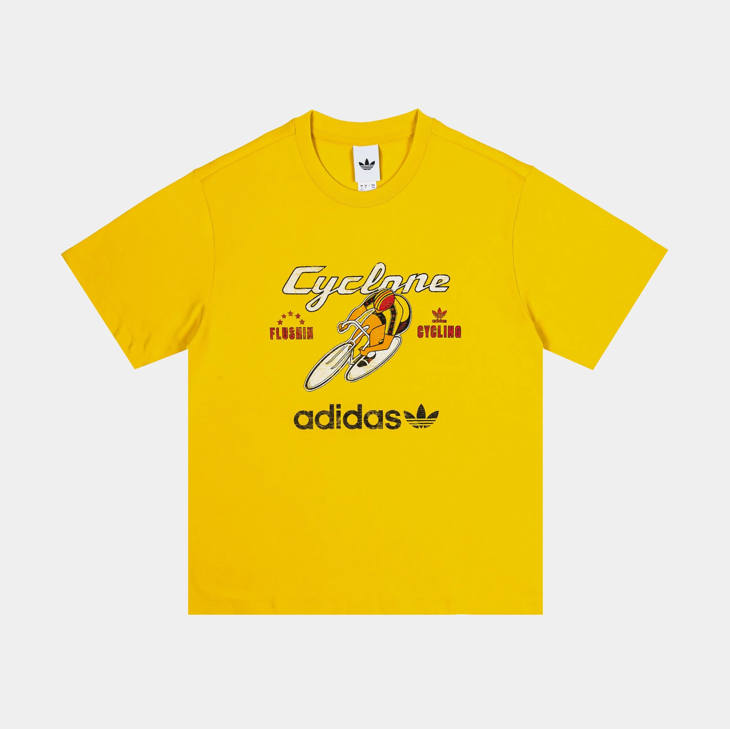 Windproof Outer Layer Comfortable Style Retro Cyclone Womens Short Sleeve Shirt (Yellow/White)